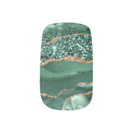 Adesivo De Unha Gemstone Gemstone Gand Glitter Verde Dourado