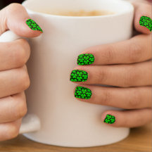 Padrão de Shamrock de Dia de São Patrício preto e 