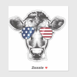 Adesivo de Vaca Hipster Americana para Carro