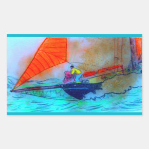 adesivo de velejador vermelho