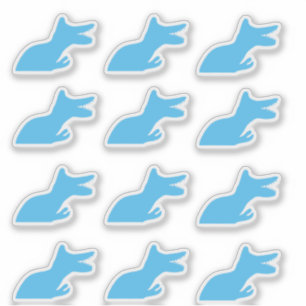 Adesivo de Vinil Azul de Dinossauro Tiranossauro P
