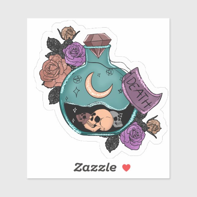 Adesivo de Vinil Bruxa Poção da Morte (Folha)