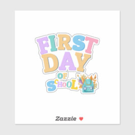 Adesivo de vinil colorido para o primeiro dia de a