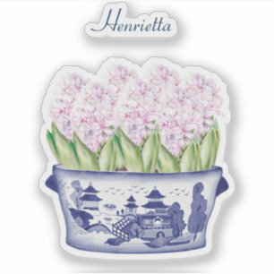 Adesivo de Vinil com Nome e Jacinto Rosa em Chinoi