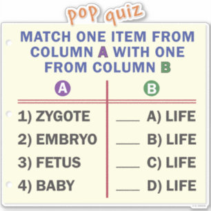 Adesivo de vinil com um quiz.