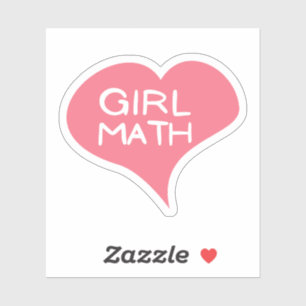 Adesivo de Vinil Coração de Amor Rosa GIRL MATH