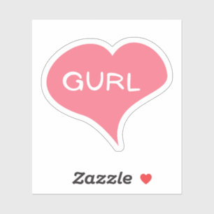 Adesivo de Vinil Coração de Amor Rosa GURL