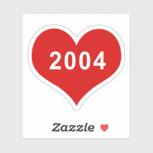 Adesivo de Vinil Coração de Amor Vermelho 2004