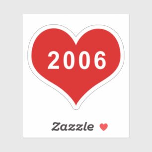 Adesivo de Vinil Coração de Amor Vermelho 2006
