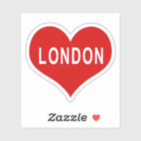 Adesivo de Vinil Coração de Amor Vermelho LONDRES