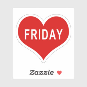 Adesivo de Vinil Coração Vermelho de Amor FRIDAY
