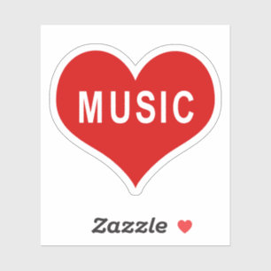 Adesivo de Vinil Coração Vermelho de Amor MÚSICA