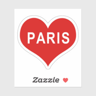 Adesivo de Vinil Coração Vermelho de Amor PARIS