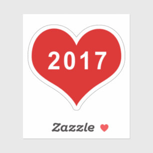 Adesivo de Vinil Coração Vermelho do Amor 2017