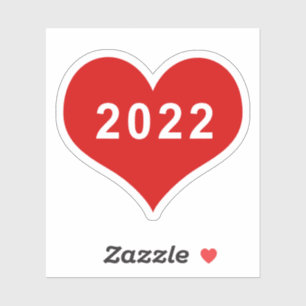 Adesivo de Vinil Coração Vermelho do Amor 2022