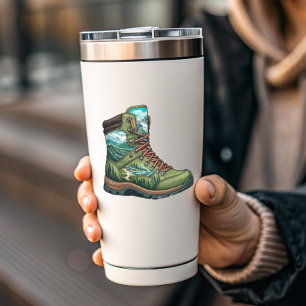 Adesivo de Vinil de Bota de Trilha Florestal   Ade