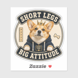 Adesivo de Vinil de Corgi Engraçado | Pernas Curta