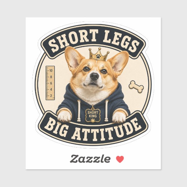Adesivo de Vinil de Corgi Engraçado | Pernas Curta (Folha)