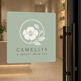 Adesivo de Vinil de Luxo Verde Sálvia para Janela