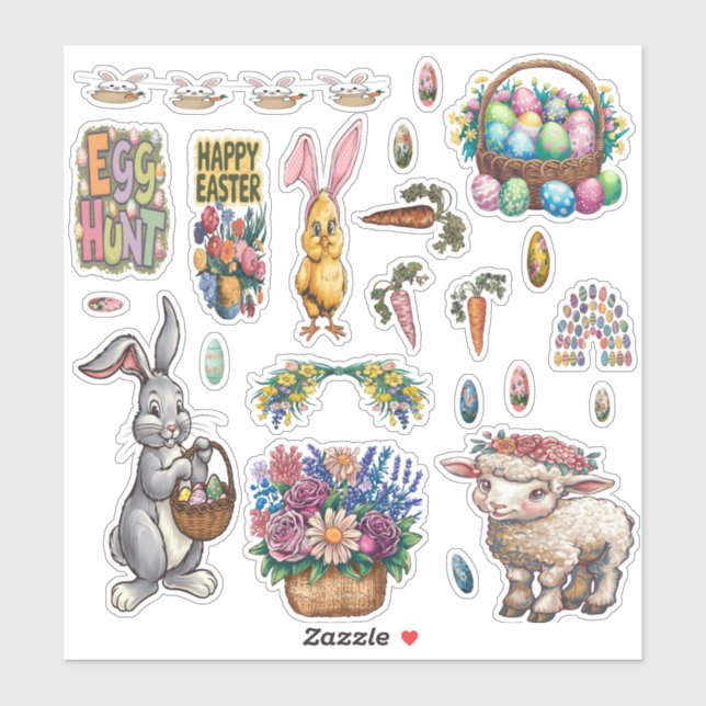 Adesivo de Vinil de Páscoa Personalizado (Folha)