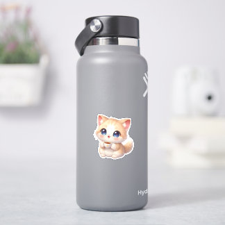 Adesivo de Vinil de Xícara de Café do Gatinho Fofo