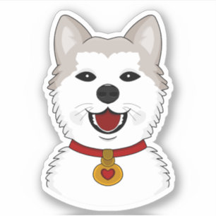 Adesivo de vinil do cão Akita cartoon