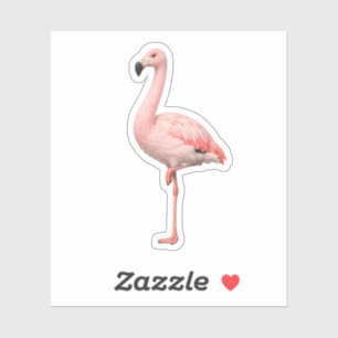 Adesivo de Vinil Elegante Flamingo Rosa Recortado