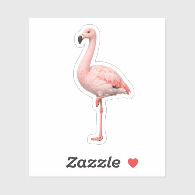Adesivo de Vinil Elegante Flamingo Rosa Recortado (Folha)
