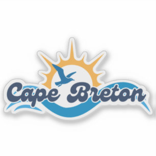Adesivo de Vinil Gaivota e Onda de Cape Breton