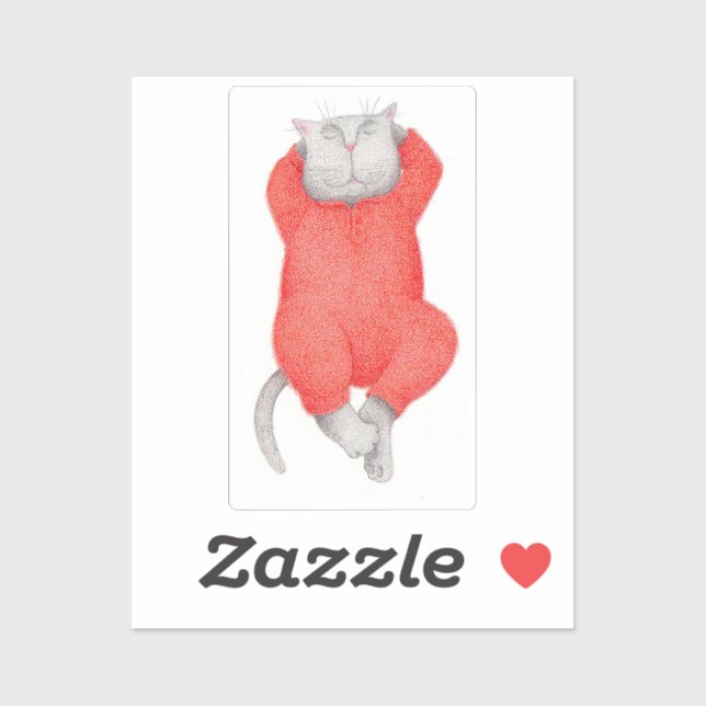 ADESIVO DE VINIL GATOS RED LONG JOHNS 2"X2" (Folha)