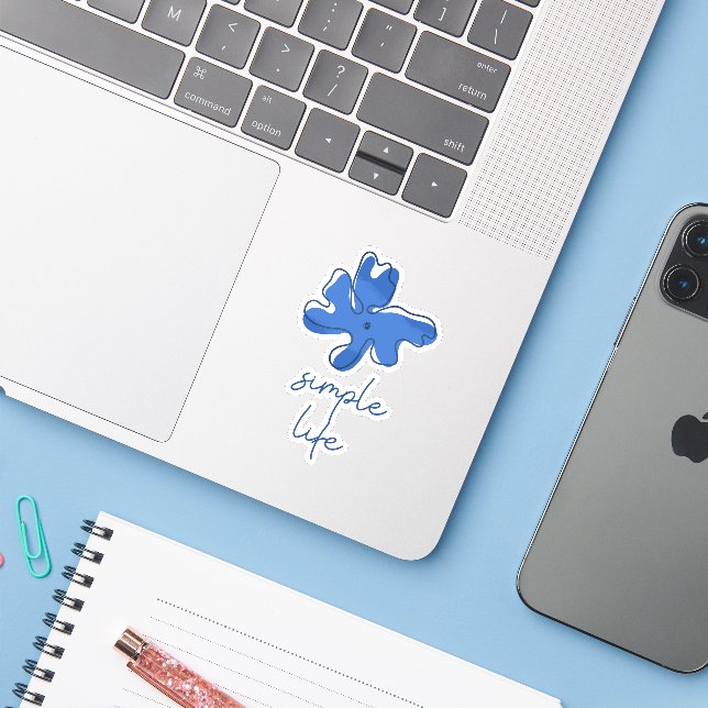 Adesivo de Vinil Minimalismo Vida Simples (Notebook com iPhone)