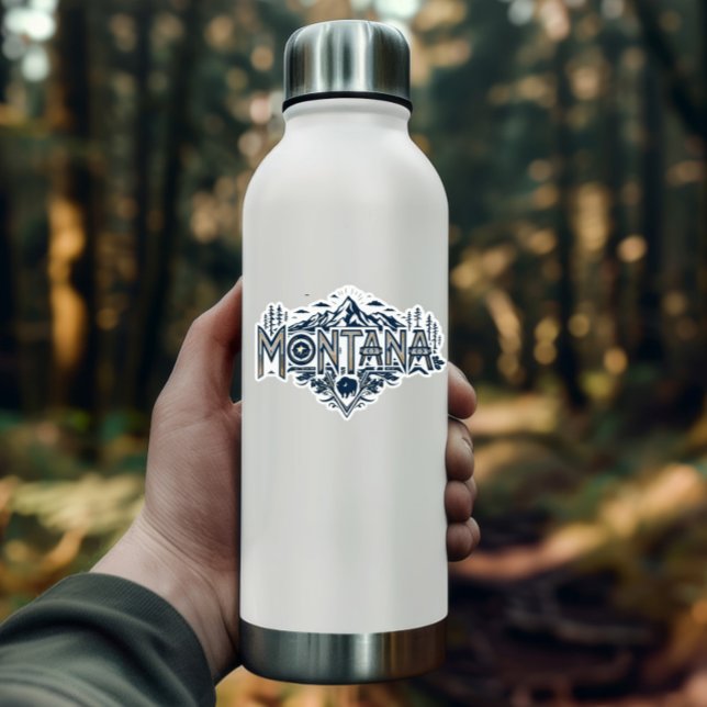 Adesivo de Vinil Montana | Montanha Big Sky Countr (Montana Vinyl Sticker | Big Sky Country Mountain Art by PiggyPrint Stickers. )