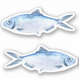 Adesivo de Vinil Peixe Azul Aquarela