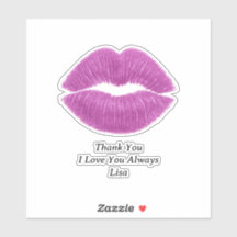 Adesivo de Vinil Personalizado Agradecendo Lábios 