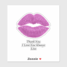Adesivo de Vinil Personalizado Agradecendo Lábios