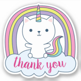 Adesivo de Vinil Personalizado Caticorn Obrigado