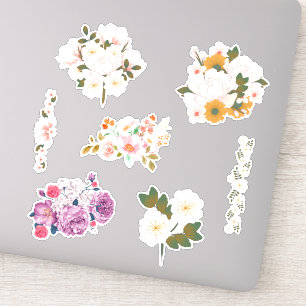 Adesivo de Vinil Personalizado com Buquê de Flores