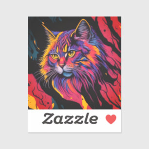 Adesivo de Vinil Personalizado com Desenho de Gato