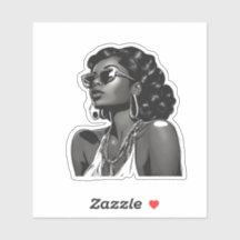 Adesivo de Vinil Personalizado de Mulher Afro-Amer