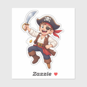 Adesivo de Vinil Personalizado de Pirata de Desenh