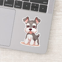 Adesivo de Vinil Personalizado de Schnauzer Fofo