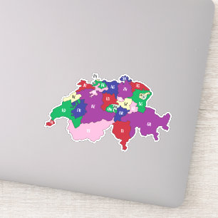 Adesivo de vinil personalizado do mapa da Suíça