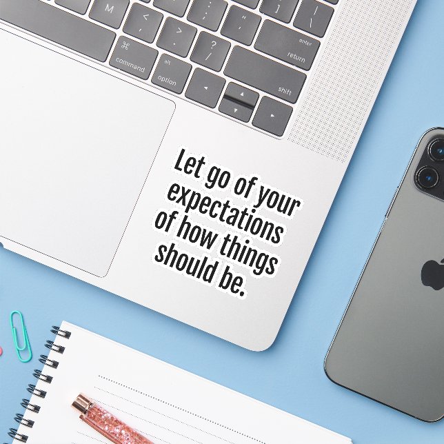 Adesivo de Vinil Personalizado Expectations (Notebook com iPhone)