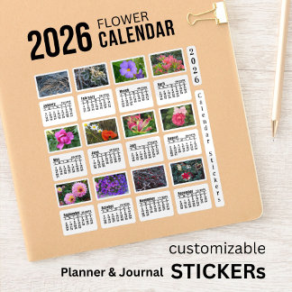 Adesivo de Vinil Personalizado Flor Calendário 202