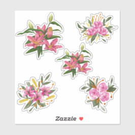 Adesivo de Vinil Personalizado Flor Lírio Rosa