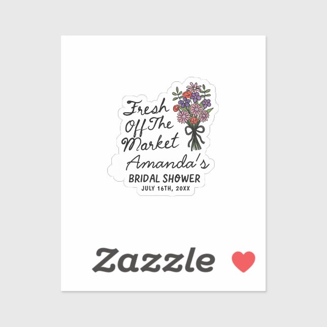 Adesivo de Vinil Personalizado para Chá de Noiva F (Folha)