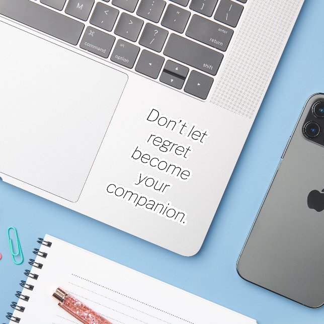 Adesivo de vinil personalizado Regret v2 (Notebook com iPhone)