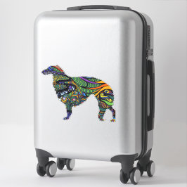 Adesivo de Vinil Recortado Borzoi Vibrante
