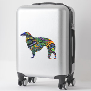 Adesivo de Vinil Recortado Borzoi Vibrante