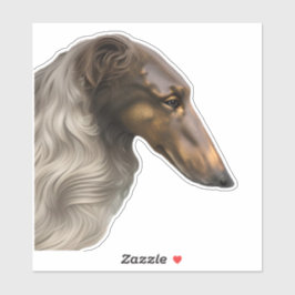 Adesivo de vinil recortado com perfil de Borzoi vi